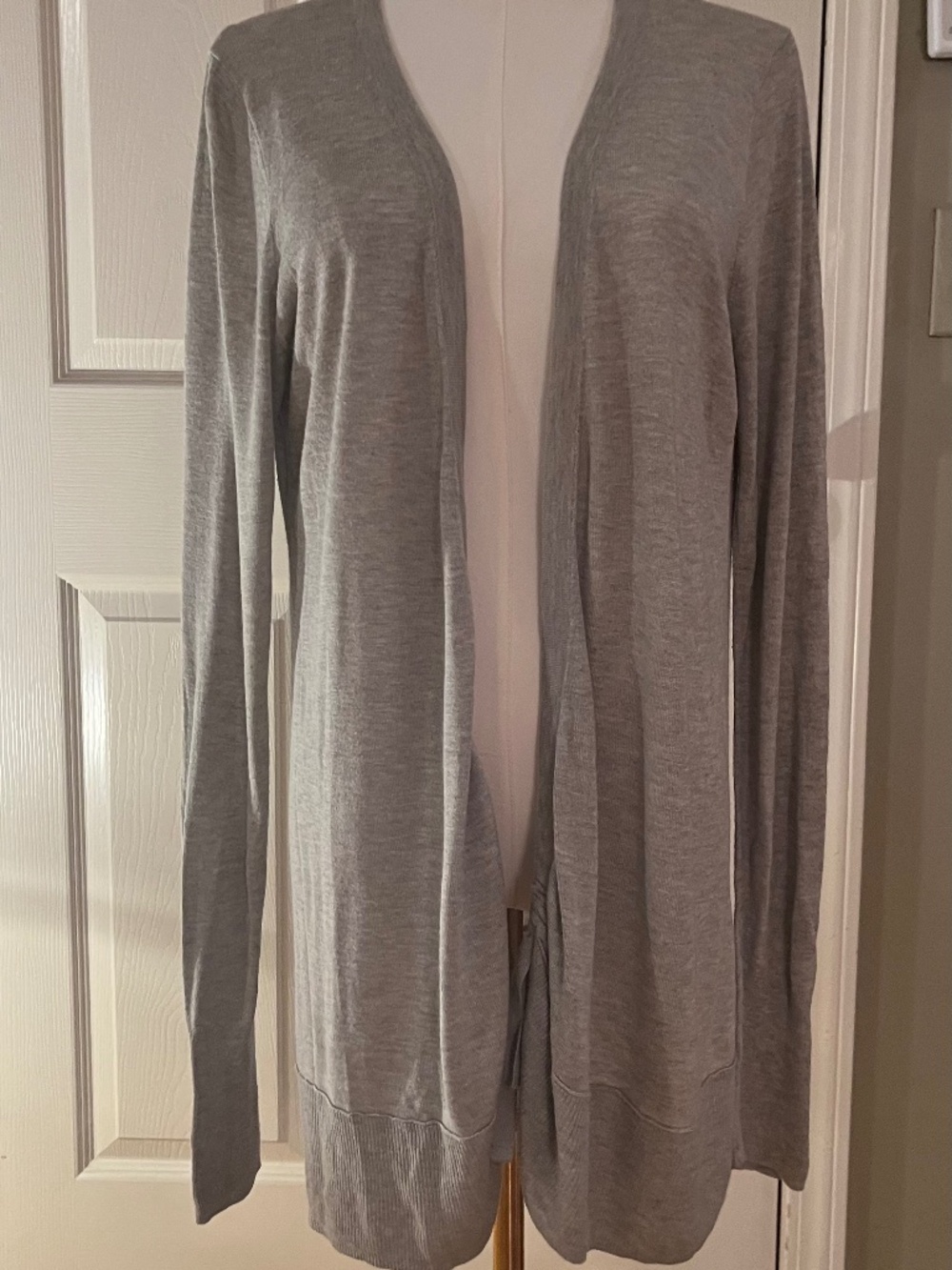 J.Crew Ultra Soft Lightweight Rayon Silk Gray Tie Cardigan M